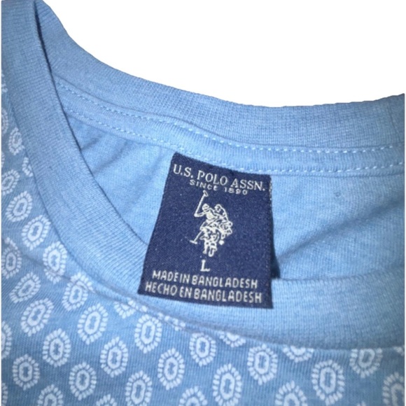 U.S. POLO ASSN. Y2K Men’s Large Geometric Print Short Sleeve Shirt Mens Large - Picture 2 of 7